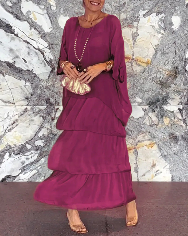 Tranquil Elegance Draped Dress
