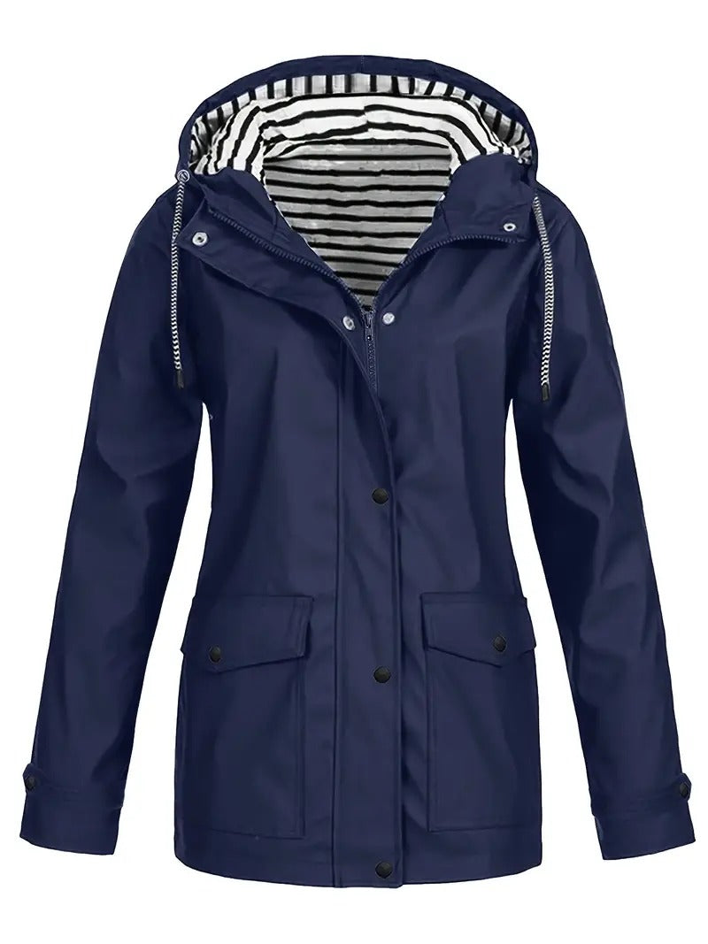 Catherine™ - Lightweight Striped Rain Jacket with Lining