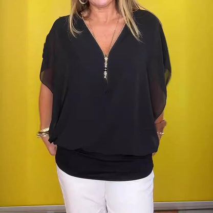 Amelia™ - Casual Top with Relaxed Bat Sleeves