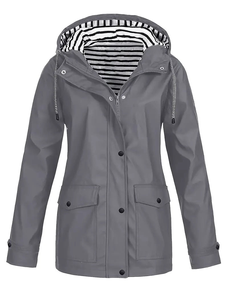 Catherine™ - Lightweight Striped Rain Jacket with Lining