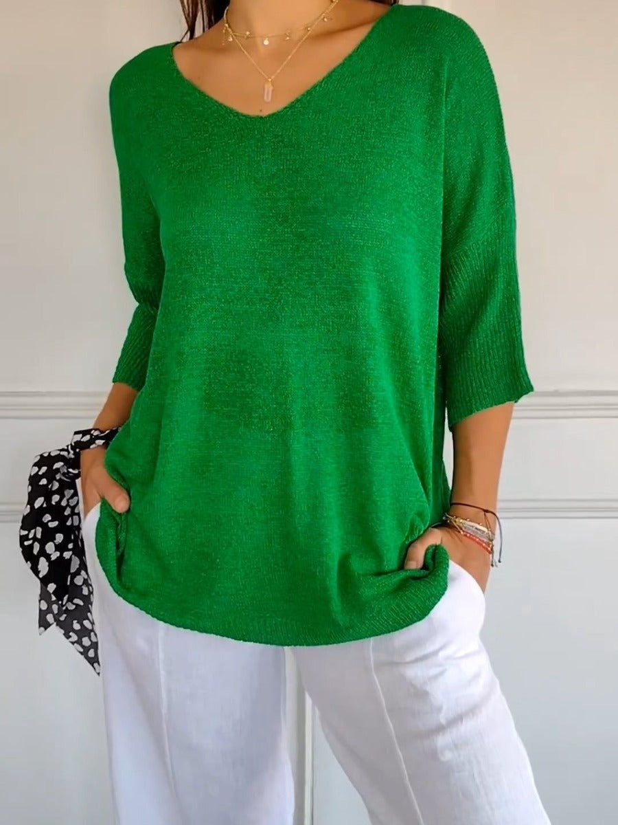 Chic V-Neck Sweater for Effortless Style