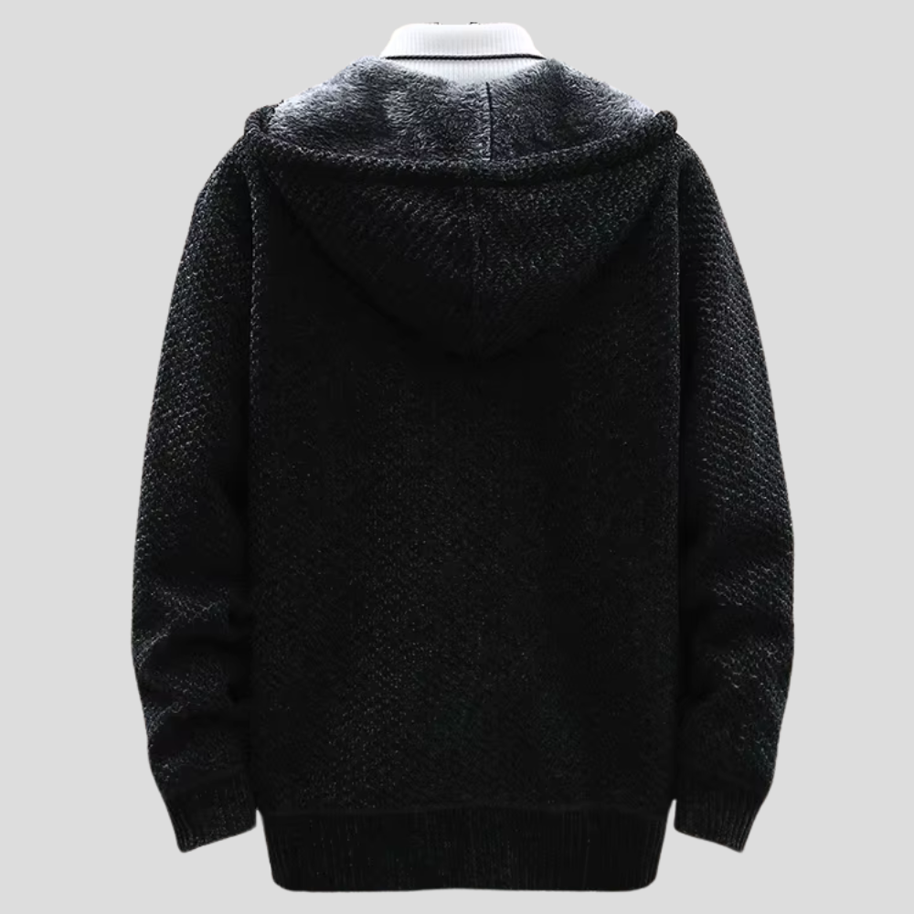 Nordic-Inspired Knit Hoodie
