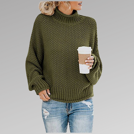 Hazel™ - Chunky Knit Mock Neck Sweater