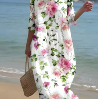 Flora™ - Enchanted Garden Floral Dress with Belly Coverage