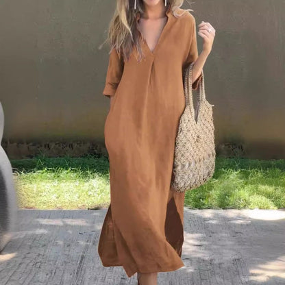 Clara V-Neck Midi Dress