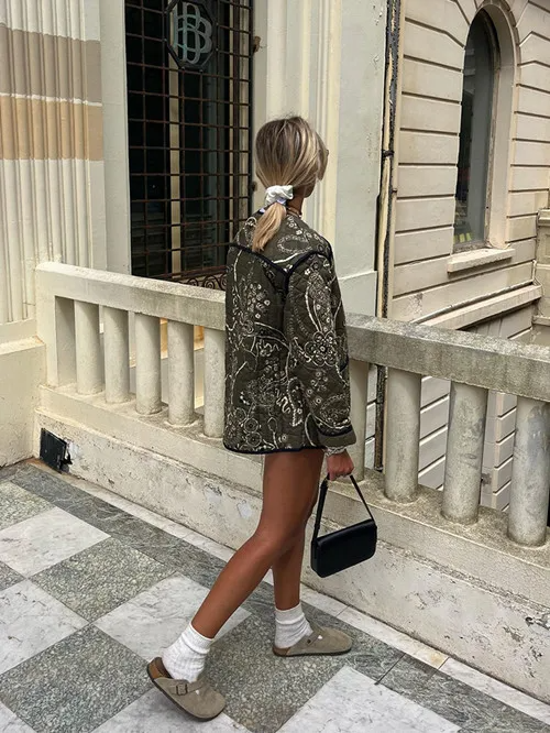 Luna™ - Retro Floral Quilted Cotton Jacket