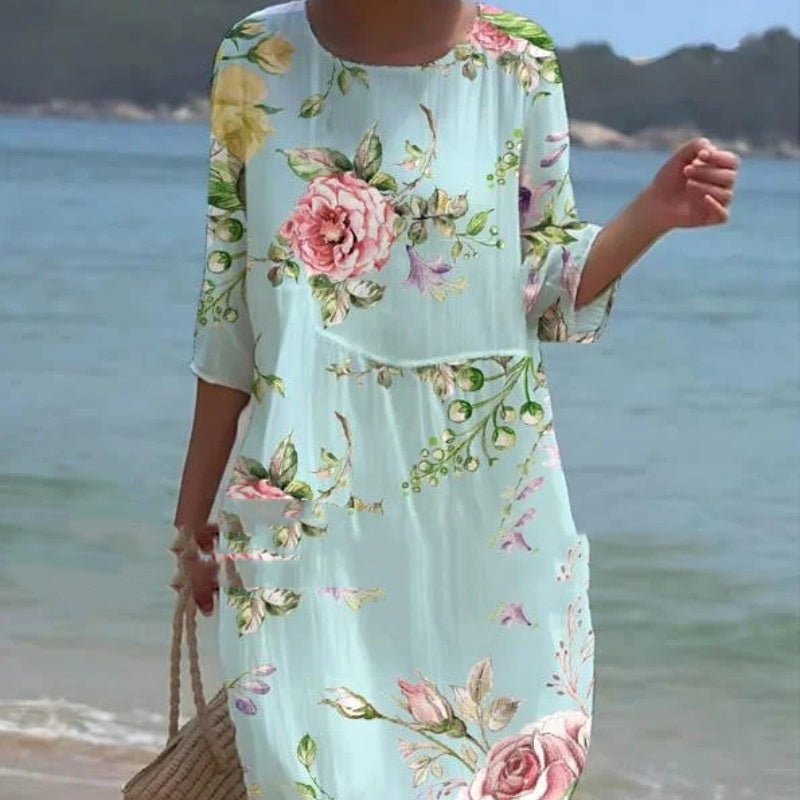 Flora™ - Enchanted Garden Floral Dress with Belly Coverage
