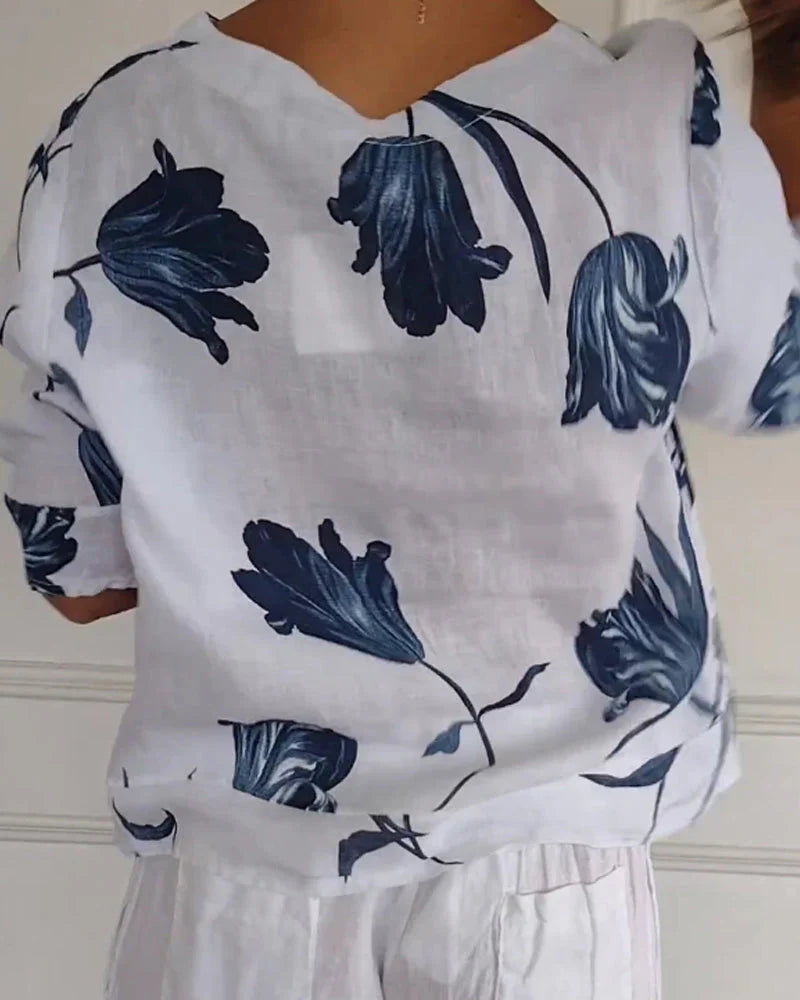 Floral Breeze Cotton Blouse