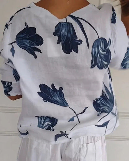 Floral Breeze Cotton Blouse