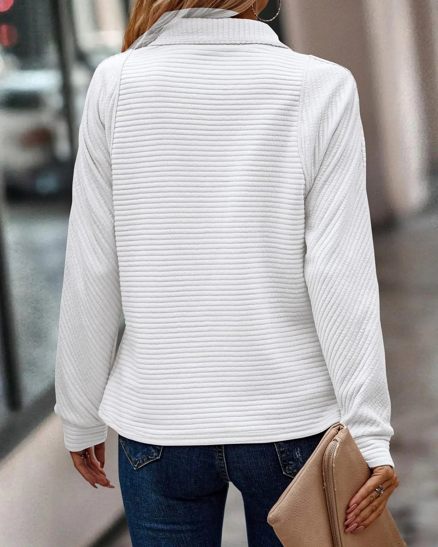 Bella™ Ribbed Quarter-Zip Sweater