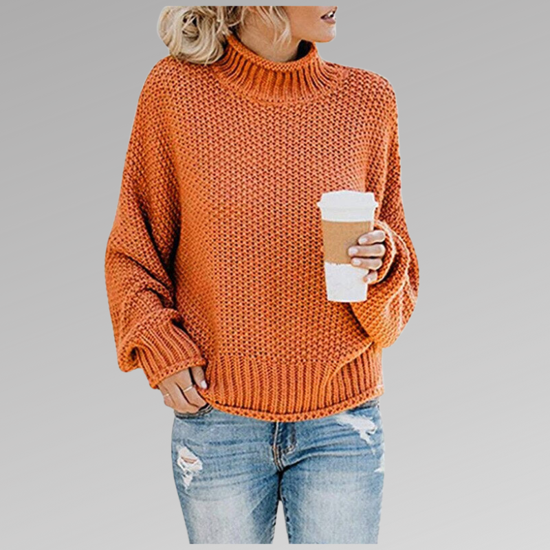 Hazel™ - Chunky Knit Mock Neck Sweater
