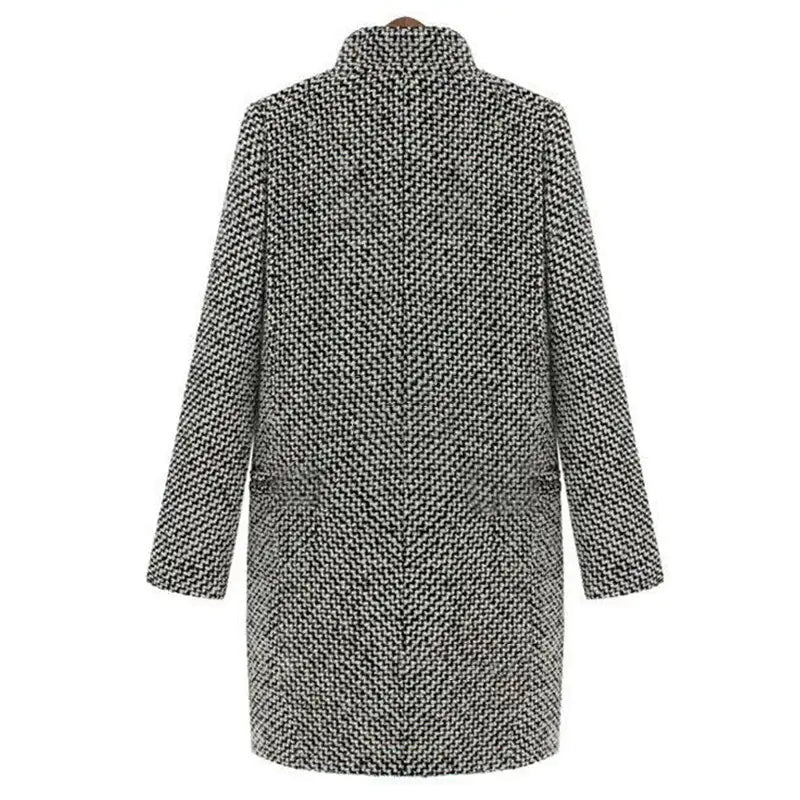 Vanessa™ | Elegant Checkered Long Coat