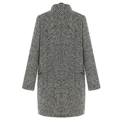 Vanessa™ | Elegant Checkered Long Coat