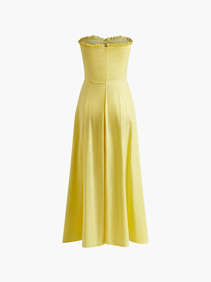 Annie | Lemon Midi Dress with Corset Fit