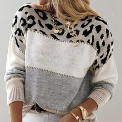 Serena™ – Sweater with Leopard Accent