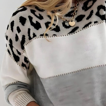 Serena™ – Sweater with Leopard Accent