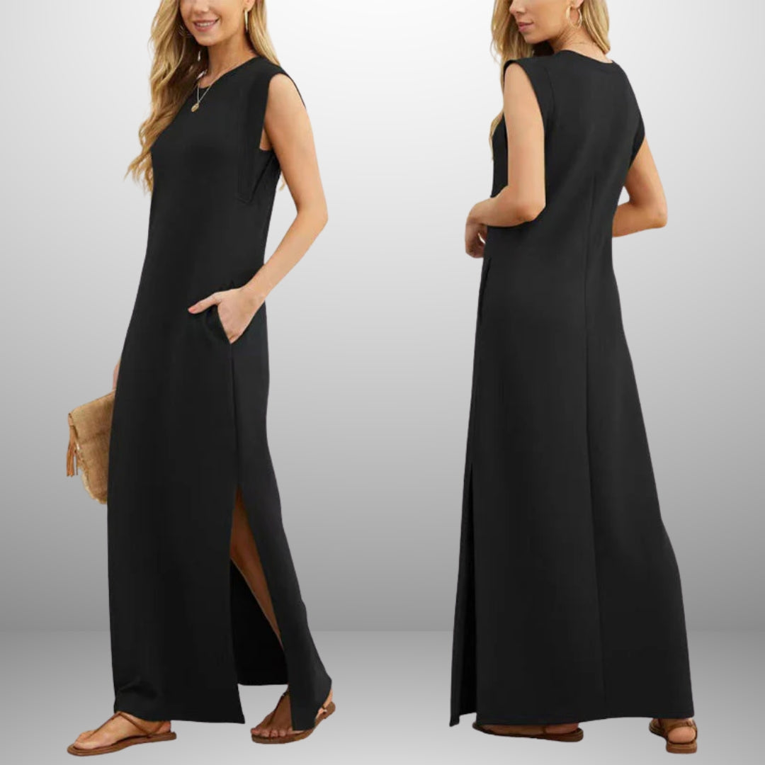 Clara | Effortless Long Flowing Wrinkle-Resistant Dress