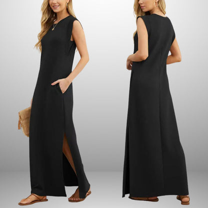 Clara | Effortless Long Flowing Wrinkle-Resistant Dress