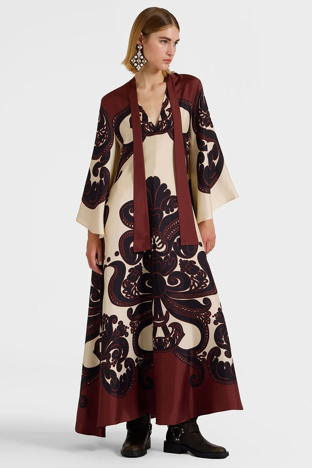 Blooming Grenadilla Satin Gown