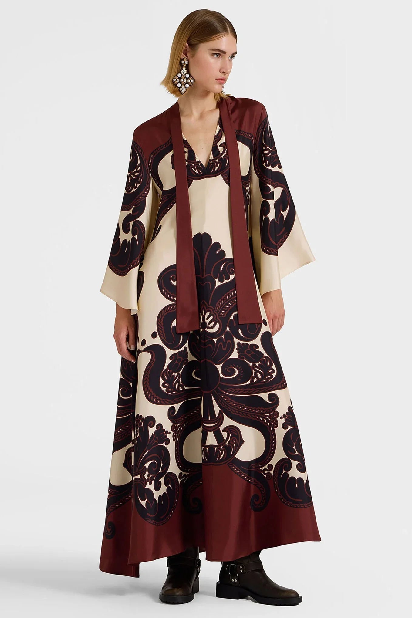 Blooming Grenadilla Satin Gown