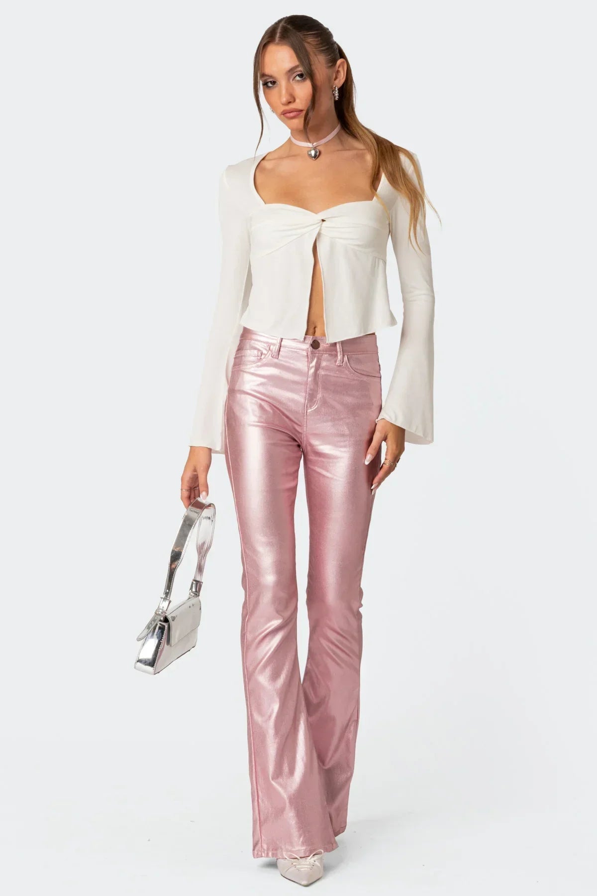 Vivian | Flared Faux Leather Trousers