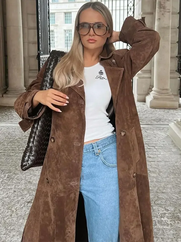 Aubrey™ - Classic Suede Trench Coat