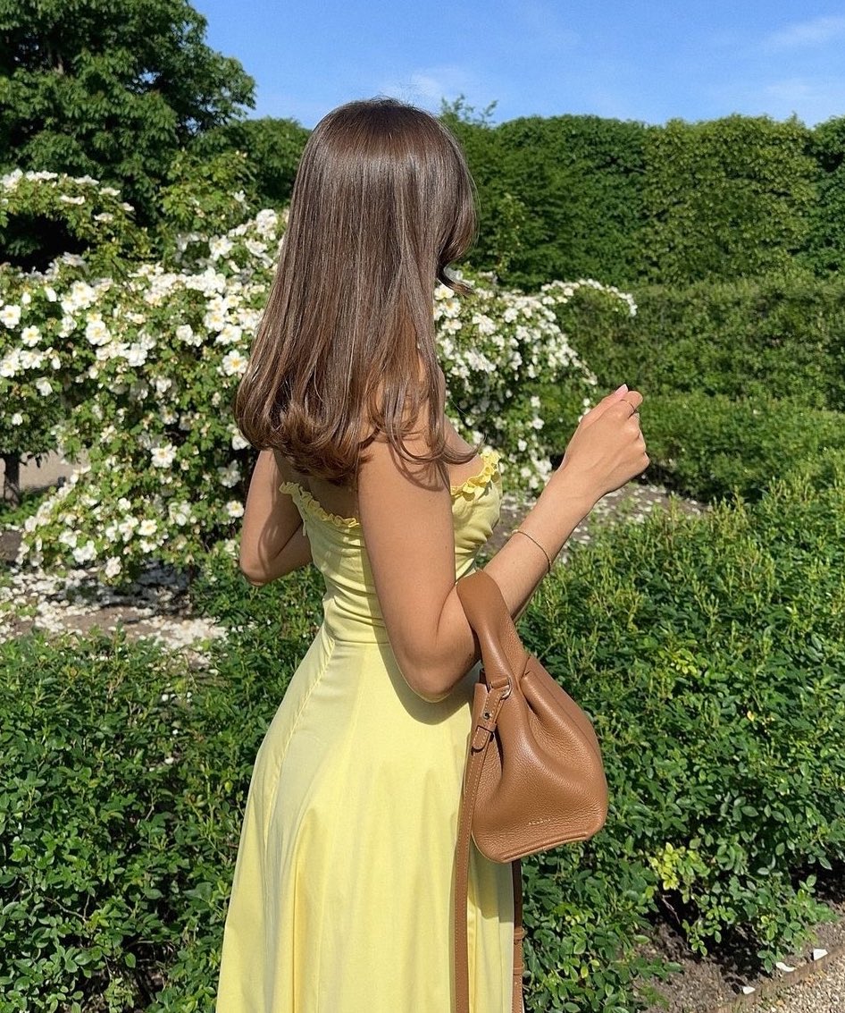 Annie | Lemon Midi Dress with Corset Fit