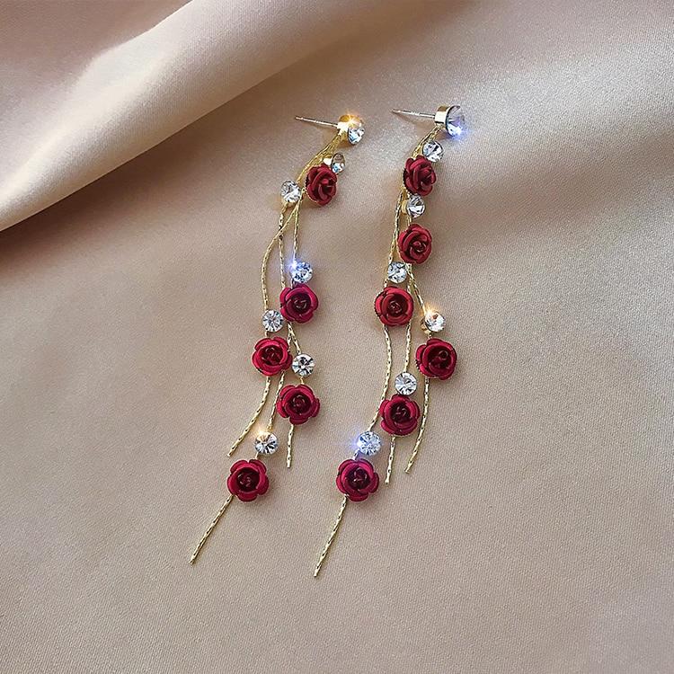 Blooming Rose Drop Earrings