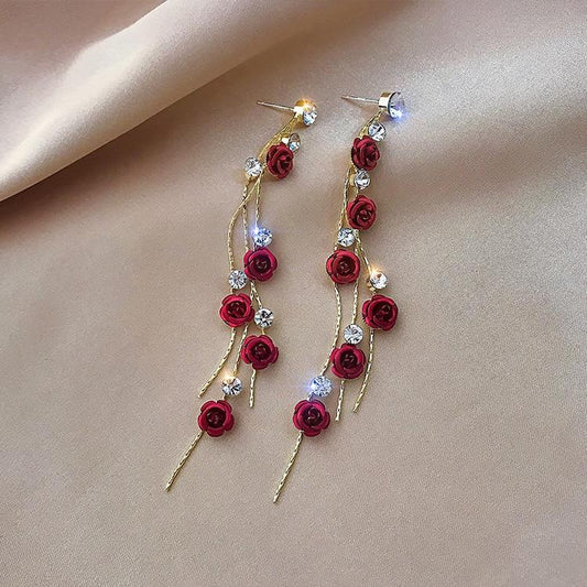 Blooming Rose Drop Earrings