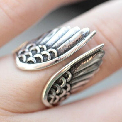 925 Sterling Silver Adjustable Angel Ring