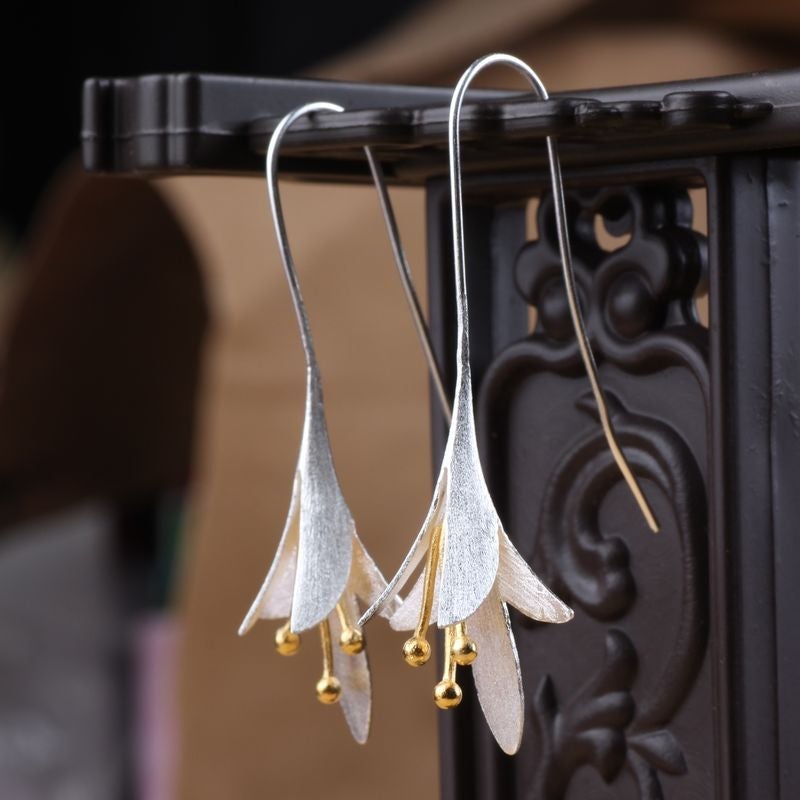 Sterling Silver Floral Earrings