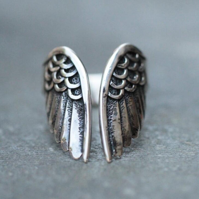 925 Sterling Silver Adjustable Angel Ring