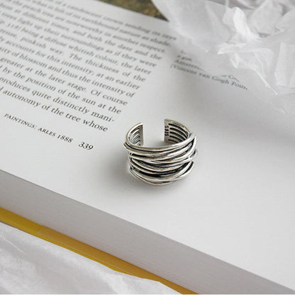 Adjustable Layered Ring in 925 Sterling Silver