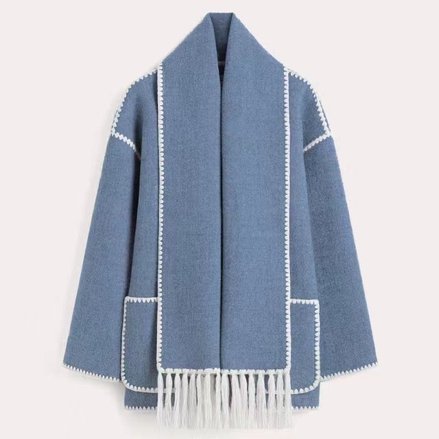 Lila™ | Wool Jacket with Embroidered Edges