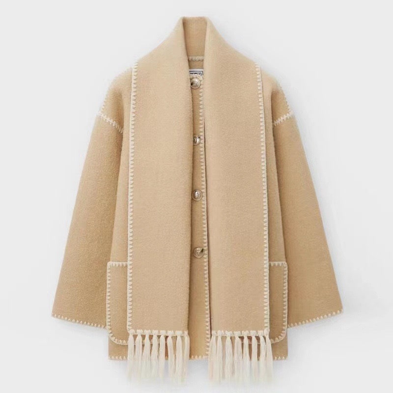 Lila™ | Wool Jacket with Embroidered Edges
