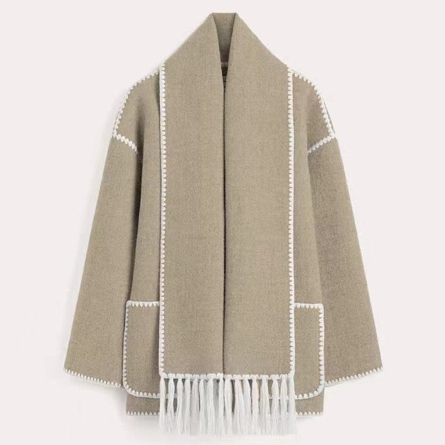 Lila™ | Wool Jacket with Embroidered Edges