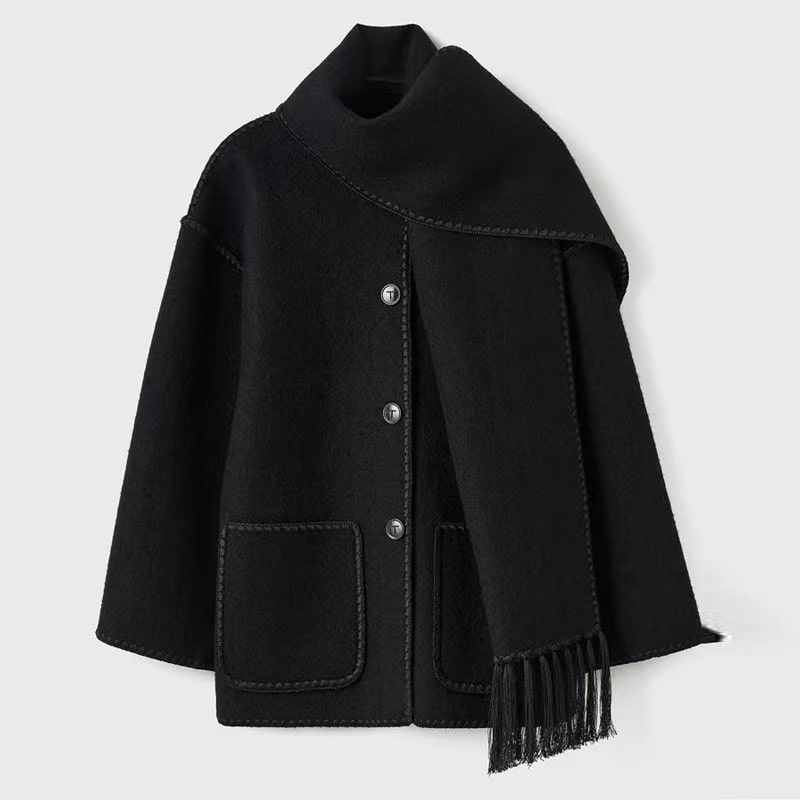 Lila™ | Wool Jacket with Embroidered Edges