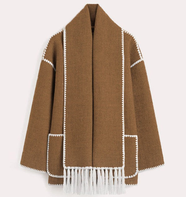 Lila™ | Wool Jacket with Embroidered Edges