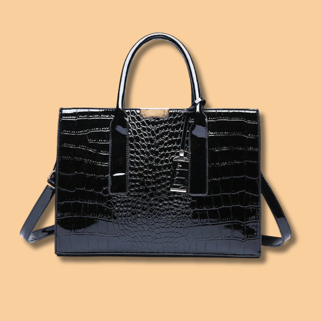 Ariel Croc-Embossed Handbag