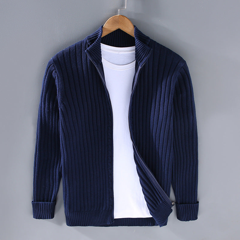 EssentialWarmth™ - Textured Zip-Up Cardigan