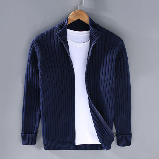 EssentialWarmth™ - Textured Zip-Up Cardigan