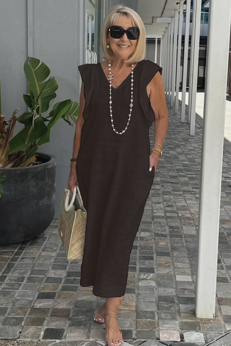 Sunlit Sleeveless Linen Dress