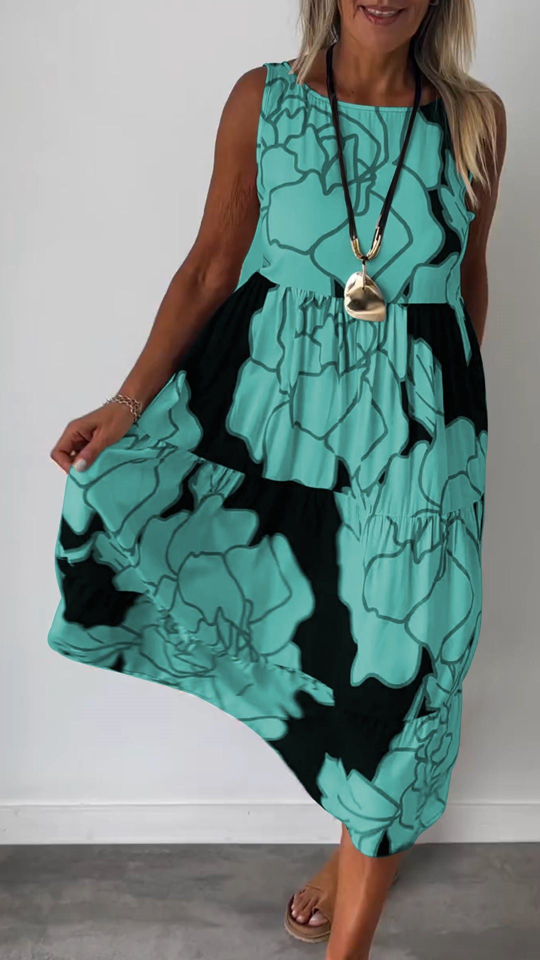 PetalSoft™ Floral Sleeveless Dress