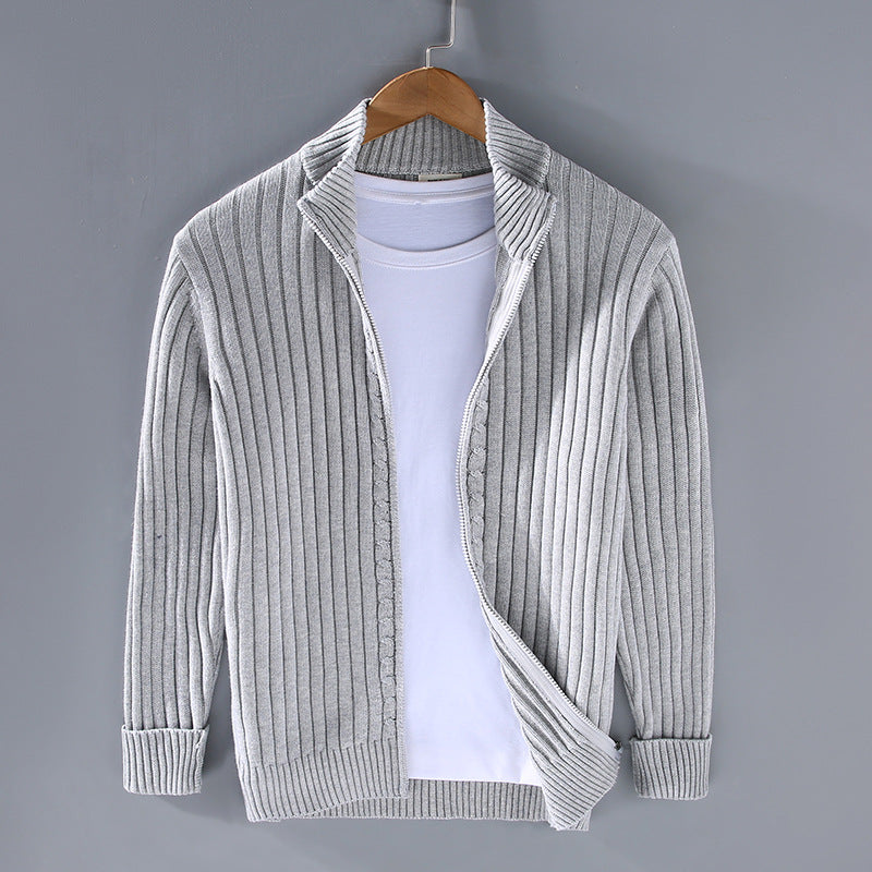 EssentialWarmth™ - Textured Zip-Up Cardigan