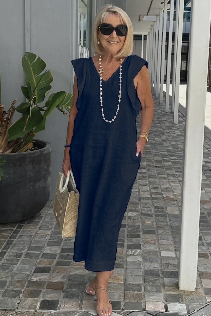 Sunlit Sleeveless Linen Dress