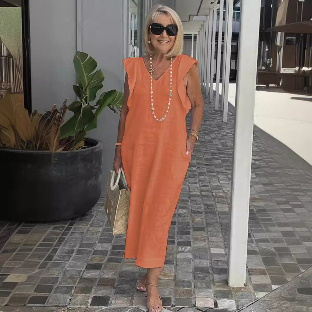 Sunlit Sleeveless Linen Dress
