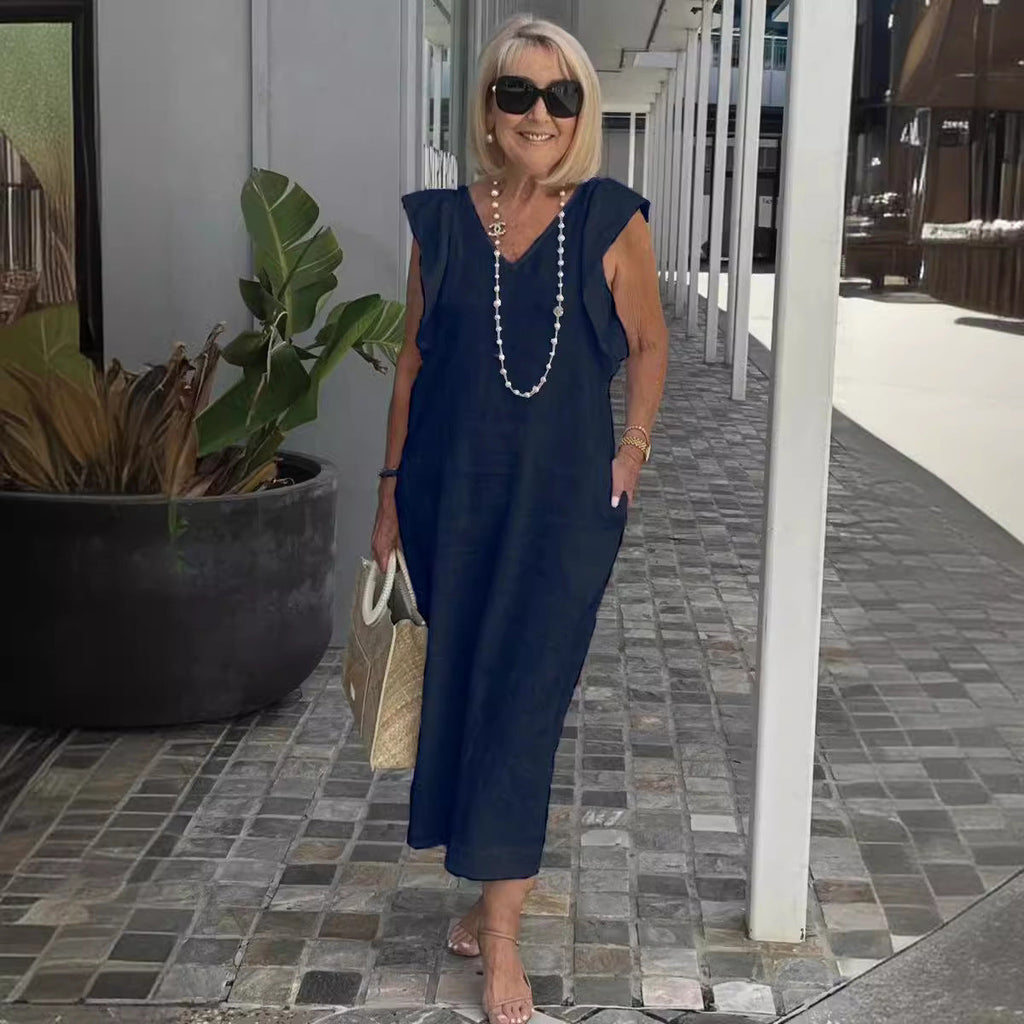 Sunlit Sleeveless Linen Dress