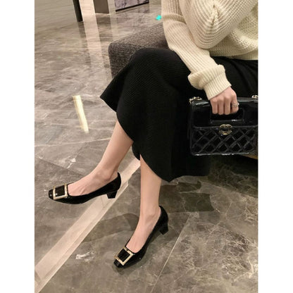 Narella™ | Chic Mid-Heel Sandals Featuring a Square Toe Design