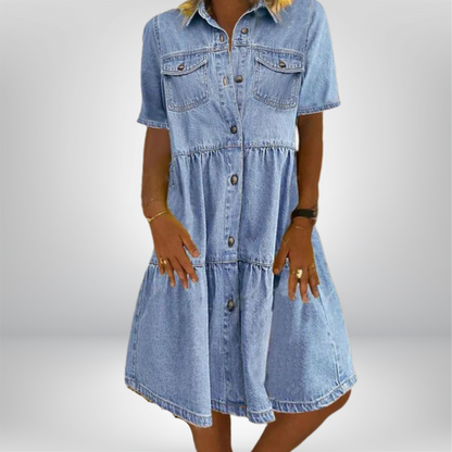Bohemian Denim Dress - Amy