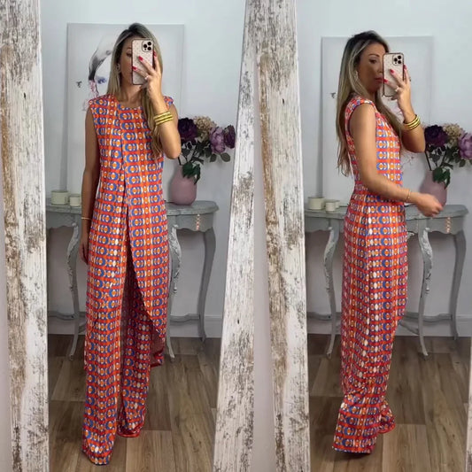 Sofia™ - Stylish Sleeveless Women's Two-Piece Ensemble